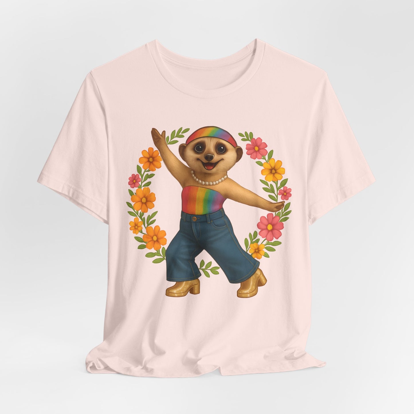 Funky Flower Power Meerkat | Unisex T-Shirt
