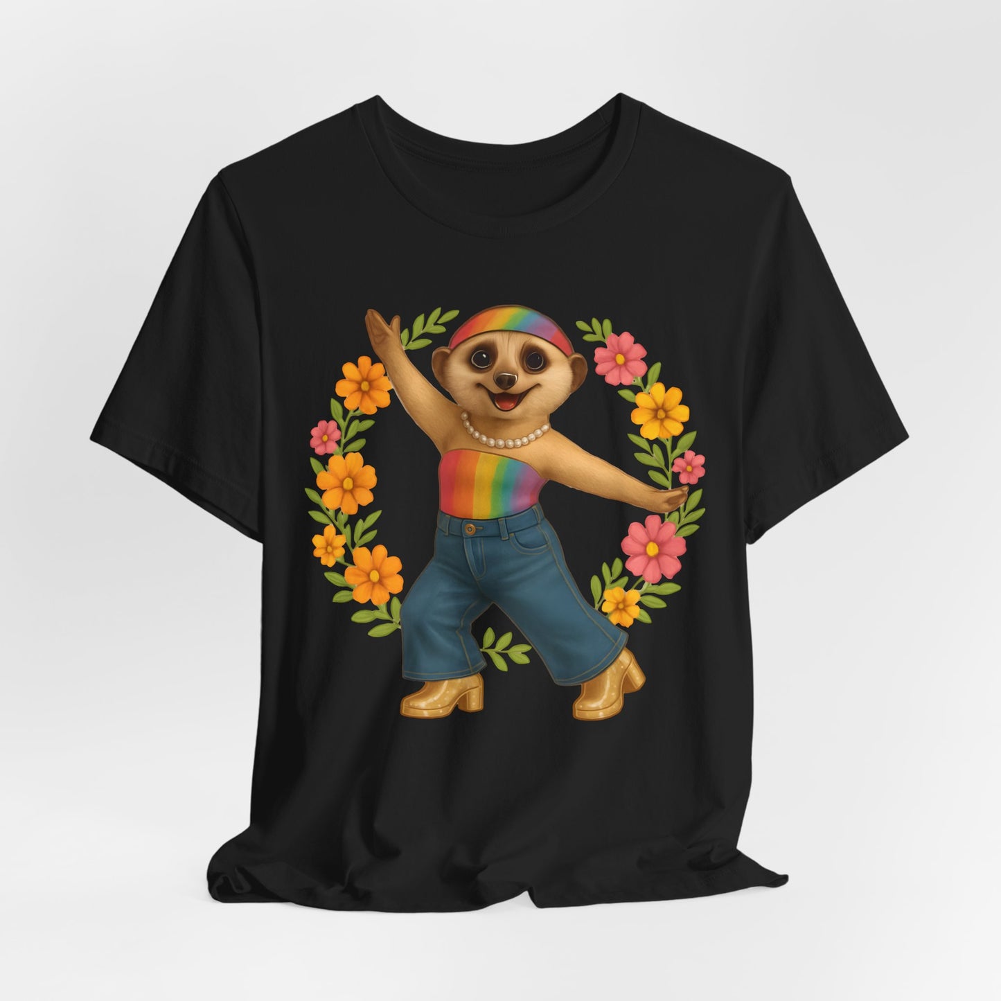 Funky Flower Power Meerkat | Unisex T-Shirt