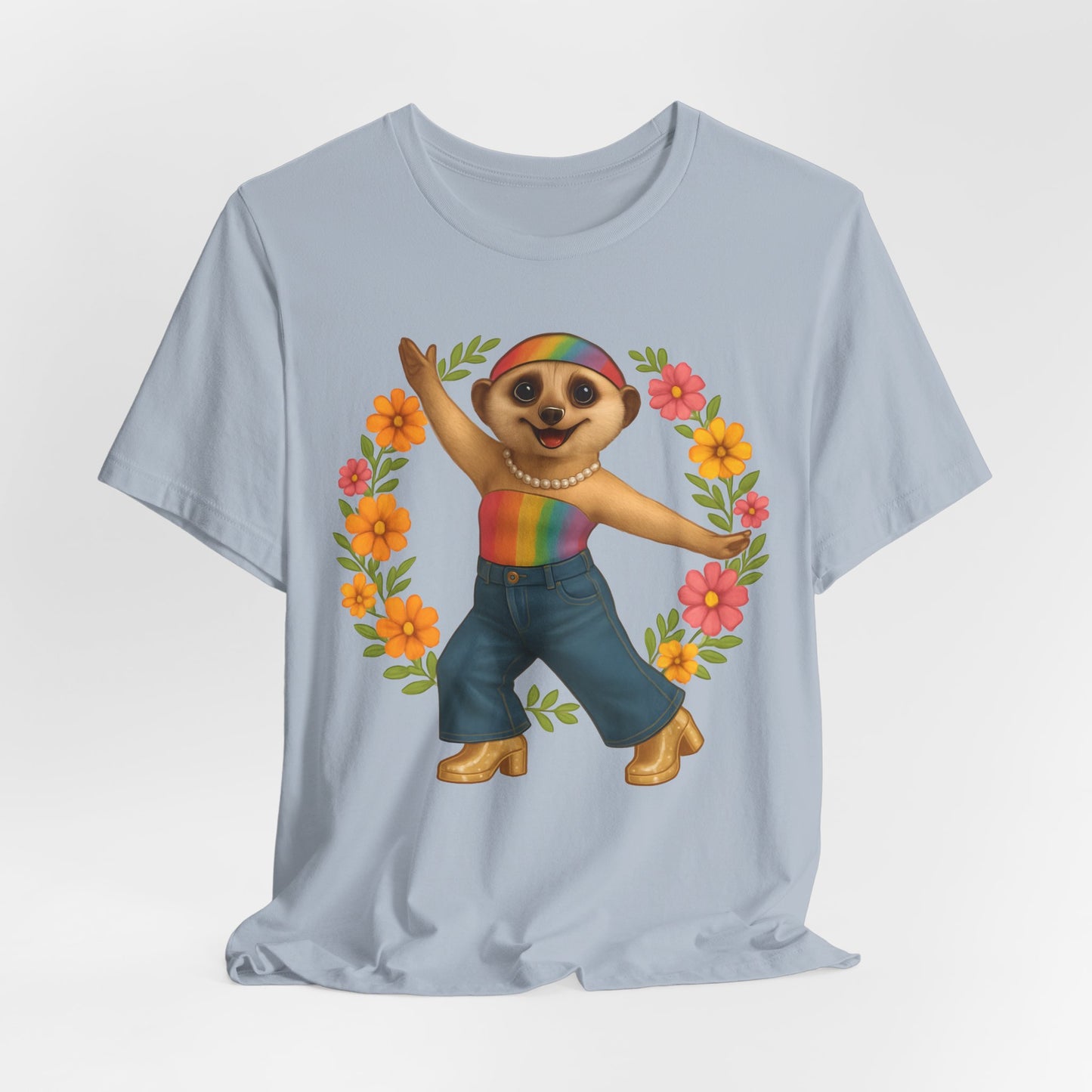 Funky Flower Power Meerkat | Unisex T-Shirt