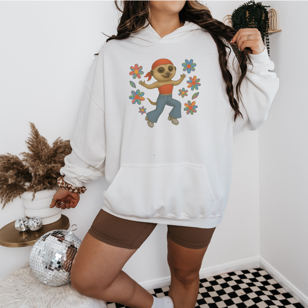 Retro Bell Bottom Meerkat | Unisex Hoodie