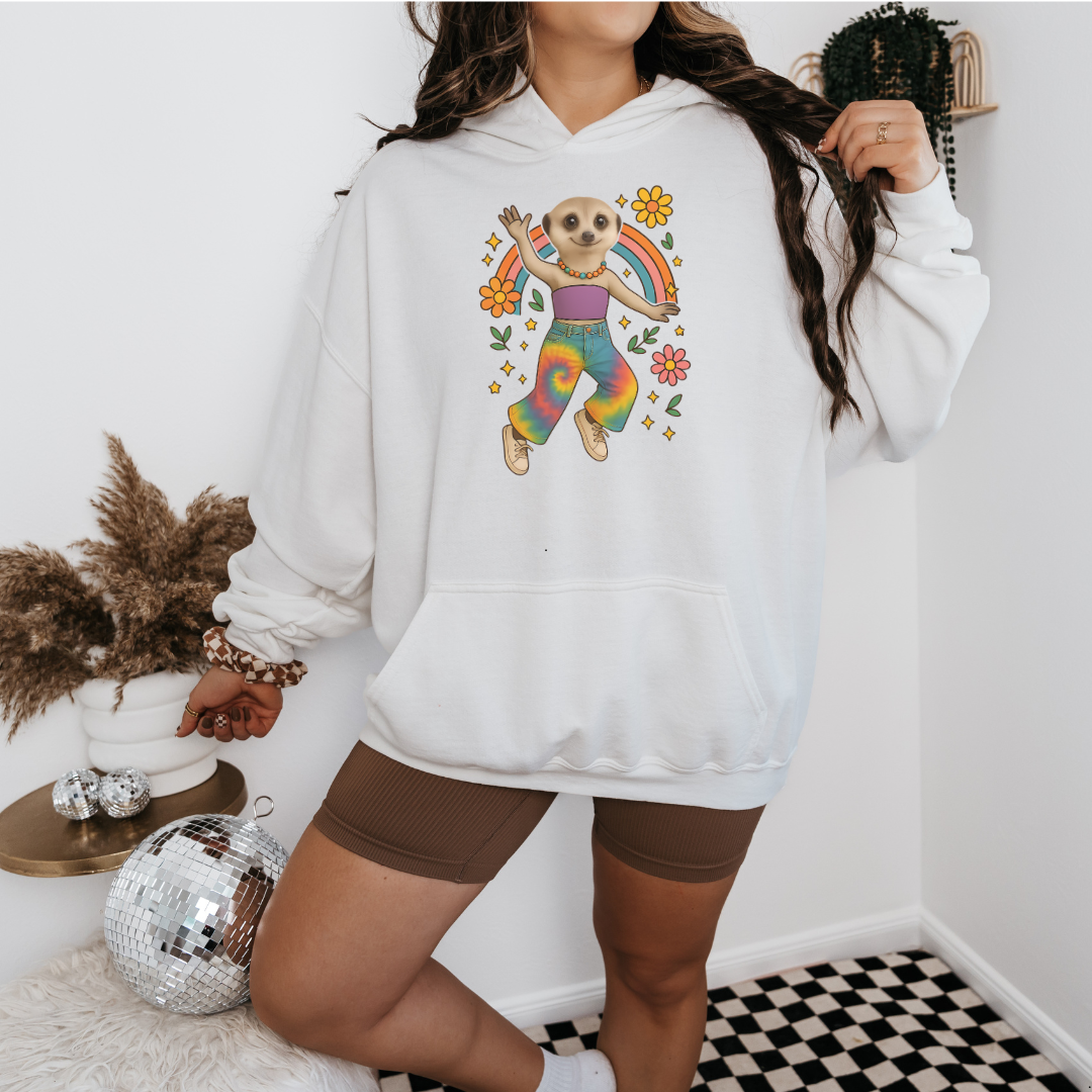 Retro Rainbow Meerkat | Unisex Hoodie
