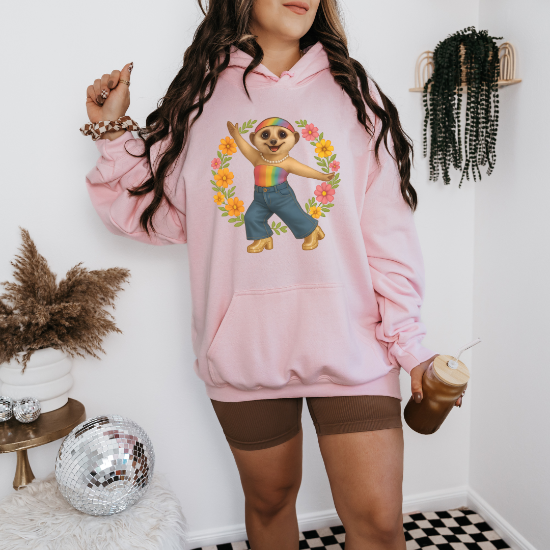 Funky Flower Power Meerkat | Unisex Hoodie