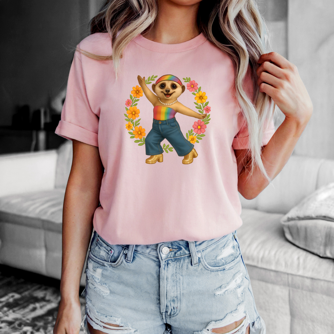 Funky Flower Power Meerkat | Unisex T-Shirt