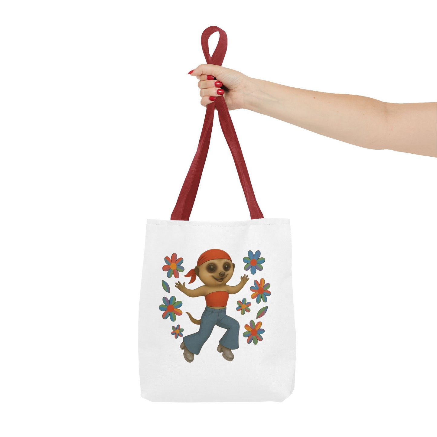 Retro Bell Bottom Meerkat Tote Bag