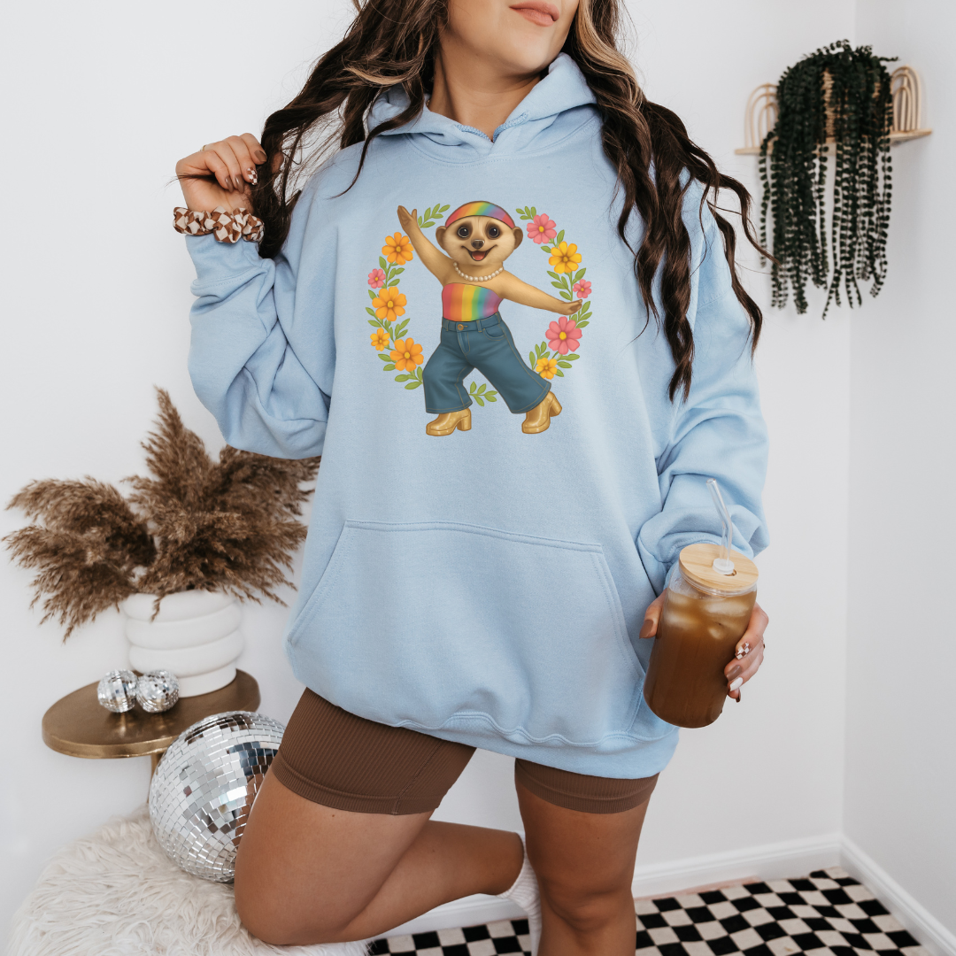 Funky Flower Power Meerkat | Unisex Hoodie