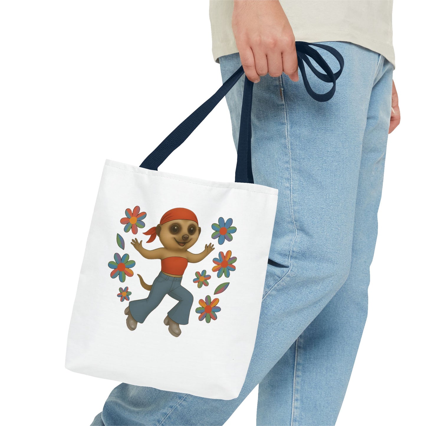 Retro Bell Bottom Meerkat Tote Bag