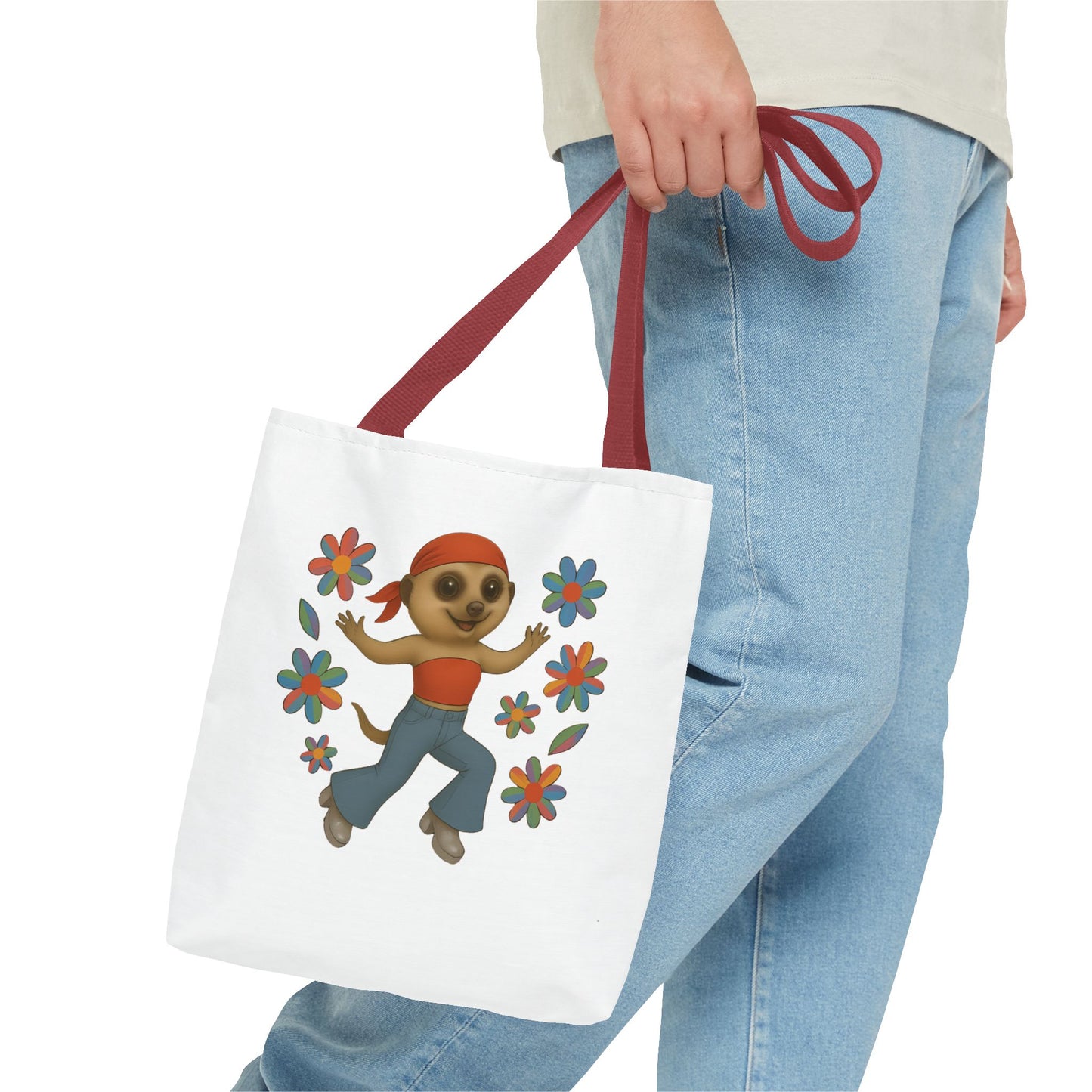 Retro Bell Bottom Meerkat Tote Bag
