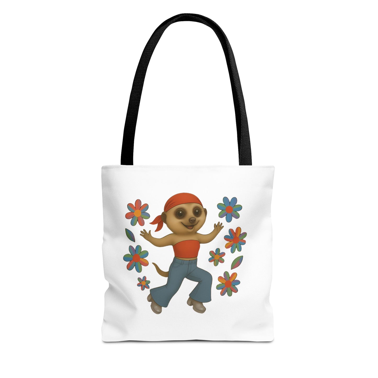 Retro Bell Bottom Meerkat Tote Bag