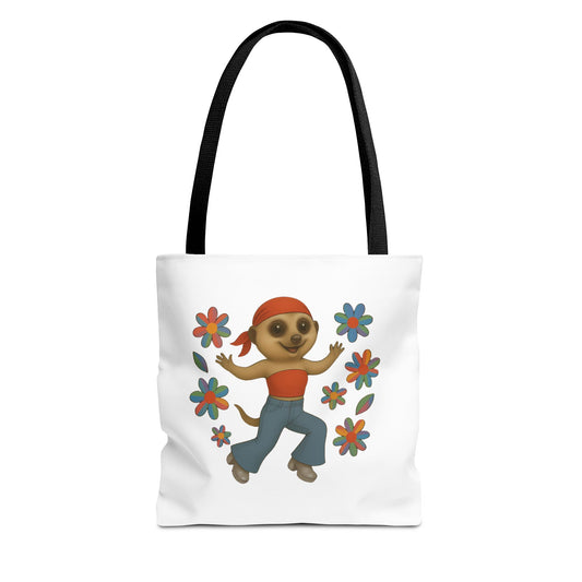 Retro Bell Bottom Meerkat Tote Bag