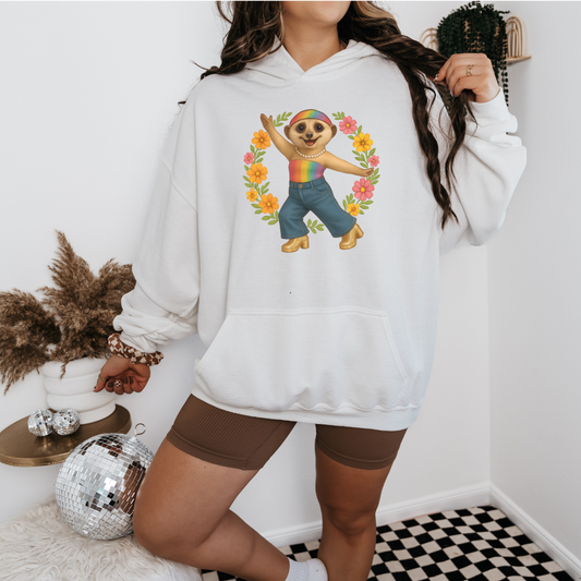 Funky Flower Power Meerkat | Unisex Hoodie