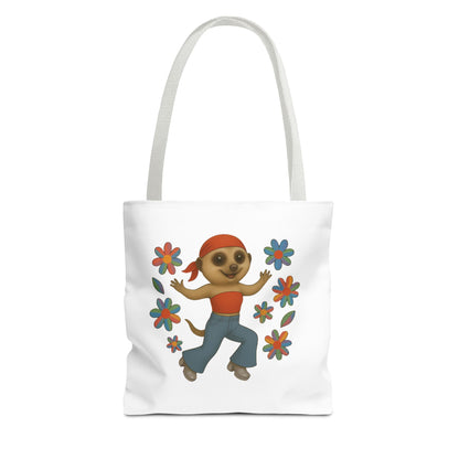 Retro Bell Bottom Meerkat Tote Bag