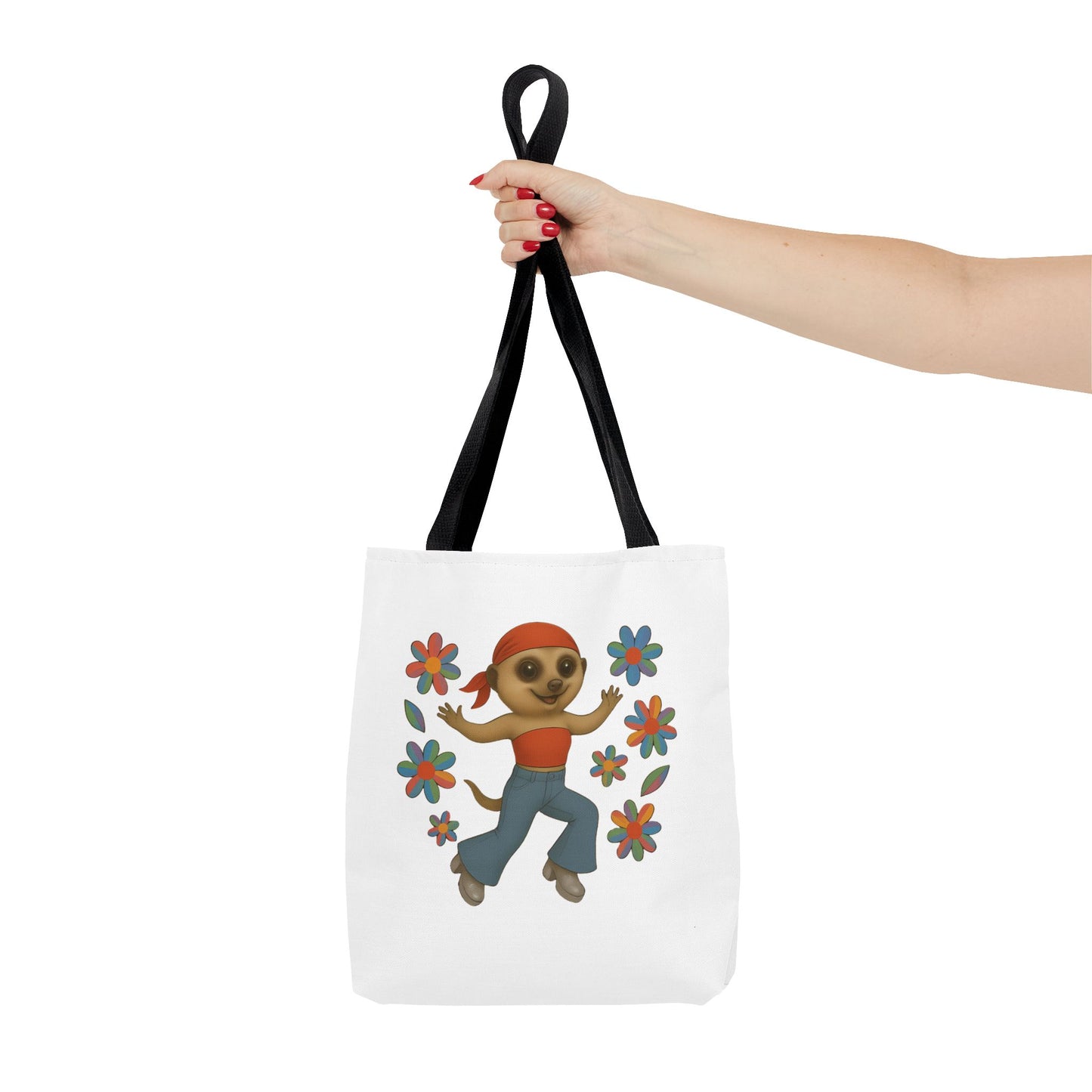 Retro Bell Bottom Meerkat Tote Bag