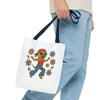 Retro Bell Bottom Meerkat Tote Bag